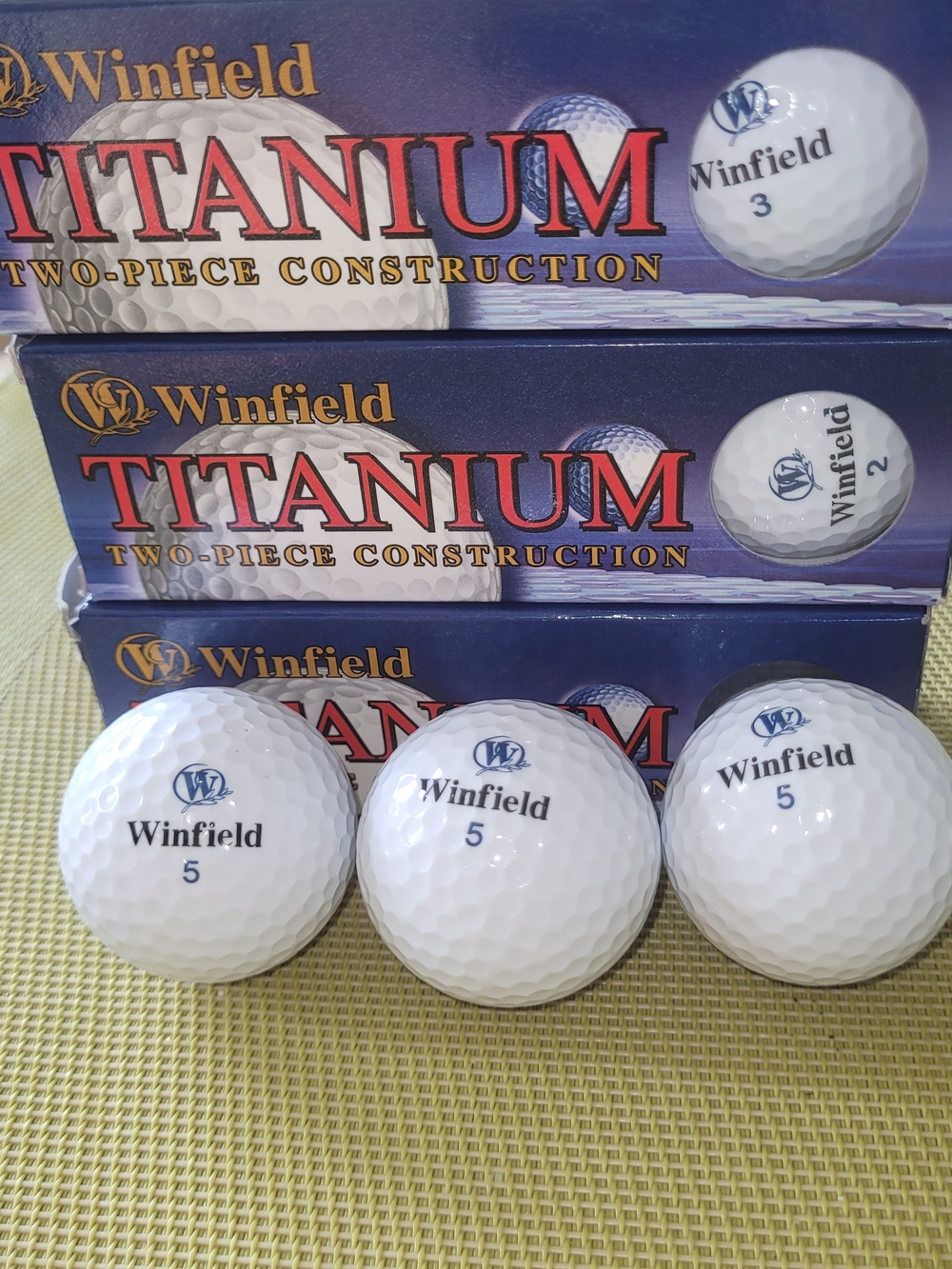 New- Winfield Titanium Golf Balls - 3 Sleeves